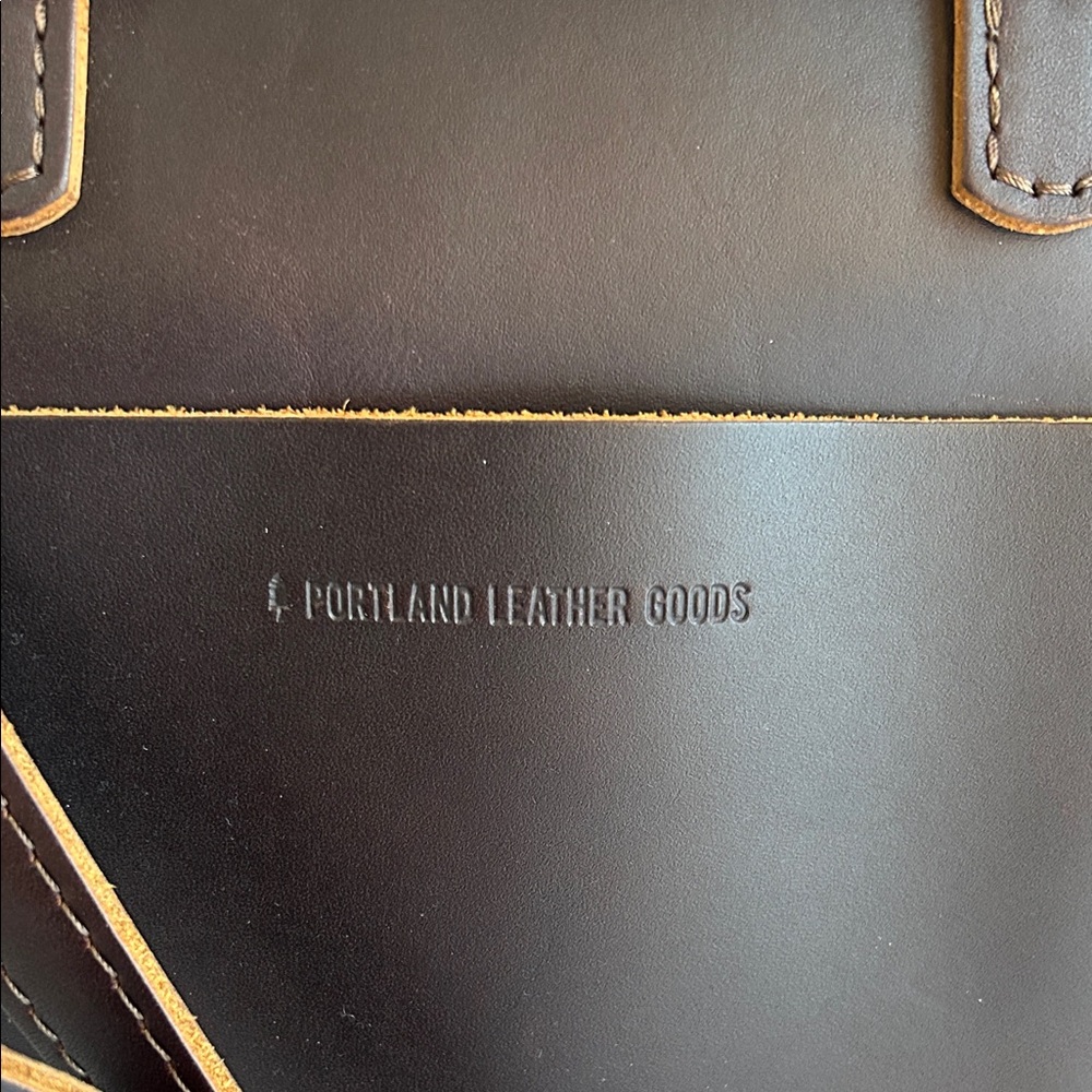 Portland Leather Goods Mini Crossbody Tote Bag in Dark Brown - Picture 2 of 11